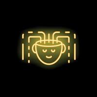 Neon sign of human head connecting to data network vector