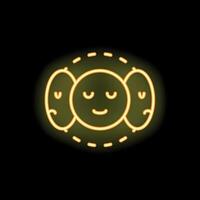 Neon icon of emotional intelligence representing feeling management vector