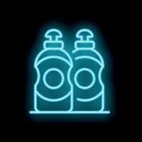 Neon sign showing two plastic bottles with dispenser pump vector