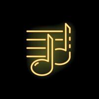 Neon icon of musical notes on black background vector