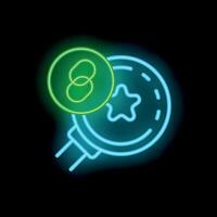 Neon sign depicting loyalty program with bonus points on black background vector