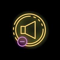 Neon sign showing speaker with sound turned off vector