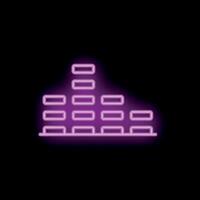 Neon icon of audio spectrum sound wave showing music playing vector