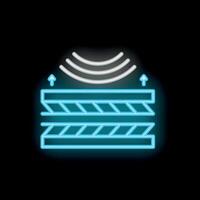 Neon icon showing breathable material allowing airflow vector