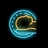 Neon sign representing a patient undergoing a ct scan procedure vector