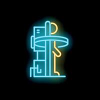 Neon icon of a person getting a full body scan for medical diagnosis vector
