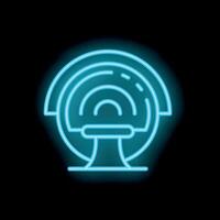 Neon icon of a mri scan machine for medical diagnosis vector