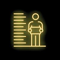 Neon style icon of a man posing for a mugshot vector