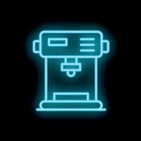 Glowing neon icon of coffee machine for making latte and espresso drinks vector