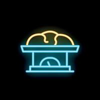 Neon bread baking in a traditional brick oven with temperature control vector