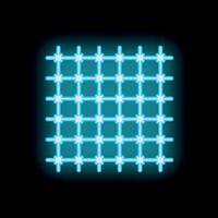 Neon blue grid glowing on black background vector