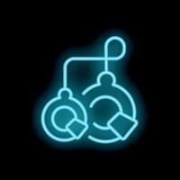Neon sign representing interconnected devices sharing data with cloud computing vector