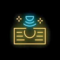 Neon sign representing contactless payment system using nfc technology vector