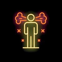 Neon style icon showing man experiencing anger and frustration vector
