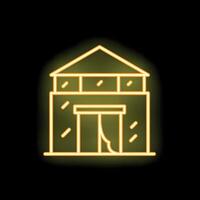 Neon style icon of building with columns representing bank or museum vector