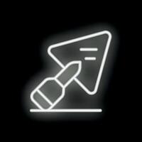 Neon sign of trowel applying plaster on the wall vector