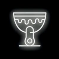 Neon sign of a construction worker using a trowel spreading plaster or concrete vector