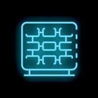 Neon icon of orthopedic mattress with memory effect providing comfortable sleep vector