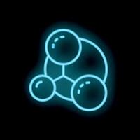 Neon icon of molecule structure glowing on black background vector