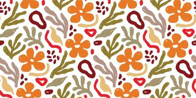 Abstract floral shape seamless pattern. Abstract modern floral leaf texture shape background. Organic modern boho nature contemporary seamless pattern. vector