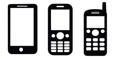 Mobile phone icon set. vector