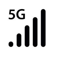Mobile phone network icon, 5G mobile data network icon vector