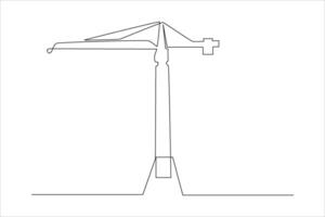 A minimalist illustration of a construction crane, symbolizing industry and building processes. vector