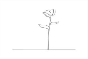 A minimalist line drawing of a flower, emphasizing simplicity and elegance. vector