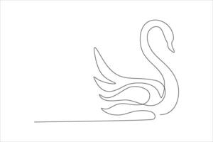 A minimalist line drawing of a swan, emphasizing elegance and simplicity. vector