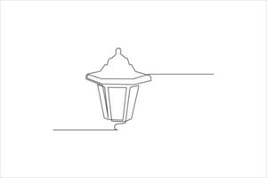 A minimalist line drawing of a decorative lantern, symbolizing light and ambiance. vector
