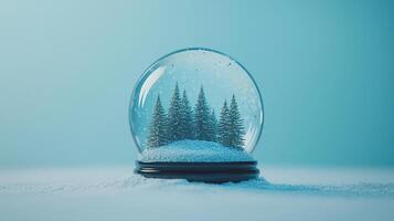 A snow globe with a tree inside photo