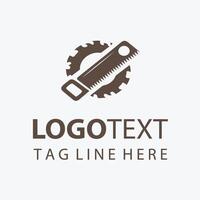 Timber Cutter Carpenter Saw Logo vector