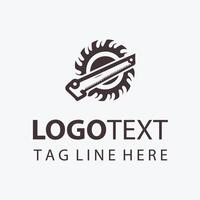 Craft Line Carpenter Saw Logo vector