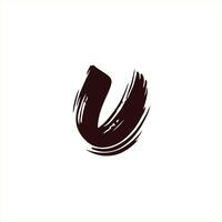UNIQUE letter U brush logo design vector
