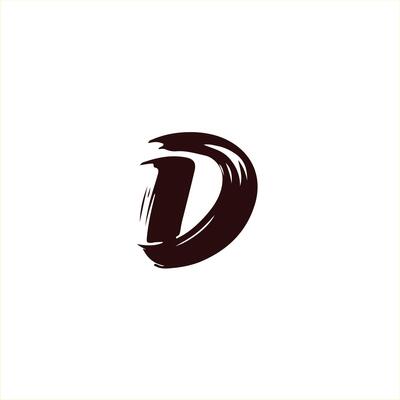 letter D brush logo design