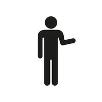 Man Giving Instructions Silhouette Icon. Person Icon Explaining with Hand Gesture. Isolated Illustration vector
