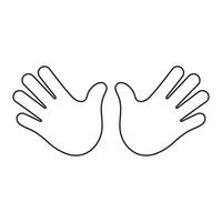 Double Hands Line Icon. Two Palms Facing Outward Gesture Outline Symbol. Gesture of Protection or Request Sign. Offering or Protecting. Editable Stroke. Isolated Illustration vector
