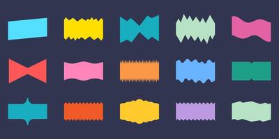 Abstract Colorful Simple Shapes Set. Geometric Design Elements for Website Decoration. Curved Forms, Divider Collection. Isolated Illustration vector