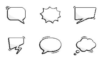 White Retro Pixelated Chat Bubbles in Different Shapes. Pixel Art Speech Bubbles Icons Set. Isolated Illustration vector