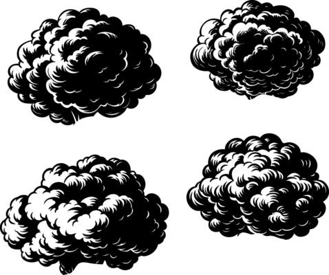 Smoke illustration set for special effects template