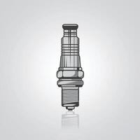 Spark Plug, Plug icons, unique icons, plug, bike plug with a silver background, Illustration vector