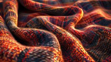 Warm woolen plaid texture background photo