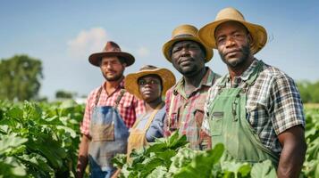 Diversity group of farmers portrait photo