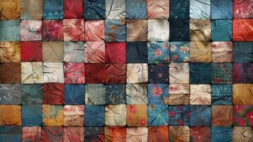 Patchwork quilt texture abstract background photo