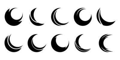 Black moon in goth style. Moon for design. T-shirt print in modern gothic style. illustration isolated on white background. vector