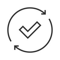 Check mark circle icon. Thin liner icon illustration. vector