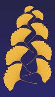 Mobile background with ginkgo biloba leaf pattern vector