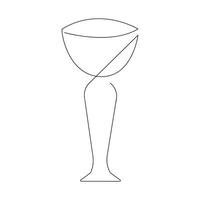 Trophy cup in one continuous line. One line drawing, minimalism. vector