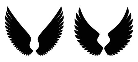 set of two angelic wings object vector