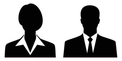set of woman and man avatar in a business suit object vector